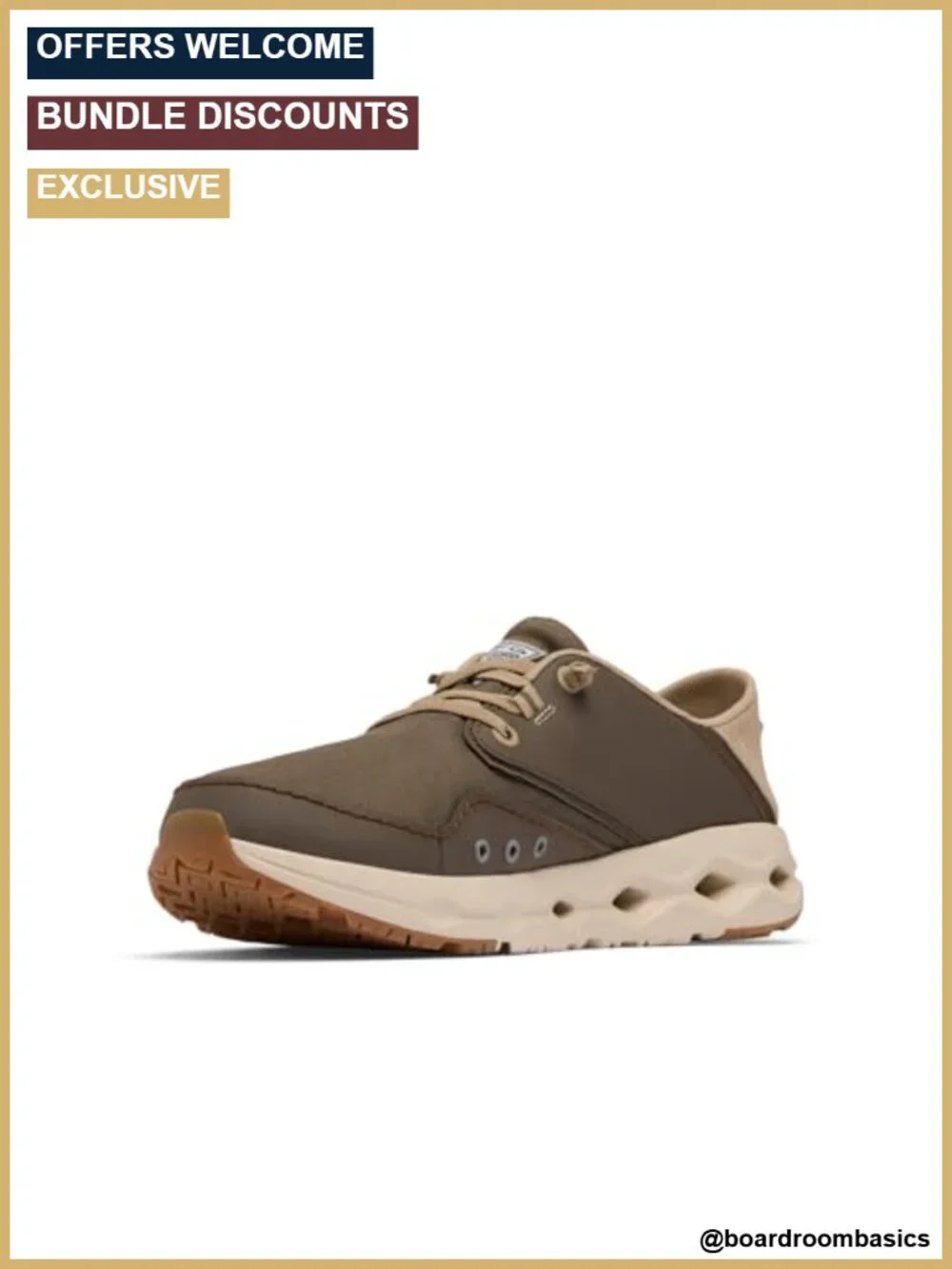 Men's Relaxed Fit Boat Shoes with Collapsible Heel - Water Repellent Canvas
